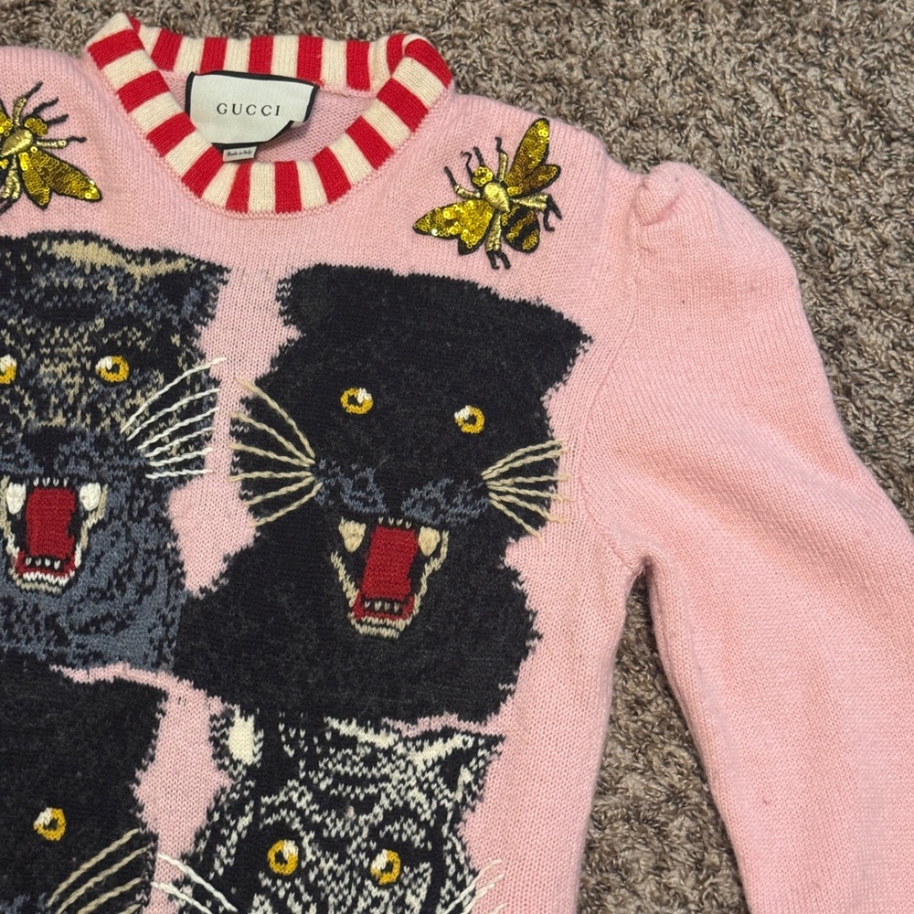 Gucci Pink Knit with Panther Motif - Picture 3 of 8
